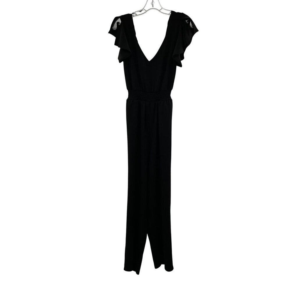 Emerald Sundae Women's Jumpsuit Straight Leg Cut Out Back Black Size Medium